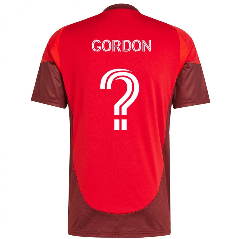 Danxen Bambino Maglia Joshua Gordon #0 Rosso Bianco Kit Gara Home 2025/26 Maglietta
