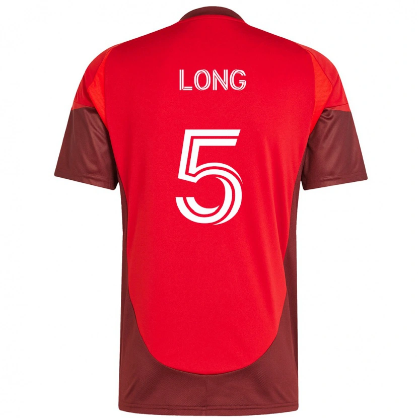 Danxen Bambino Maglia Kevin Long #5 Rosso Bianco Kit Gara Home 2025/26 Maglietta