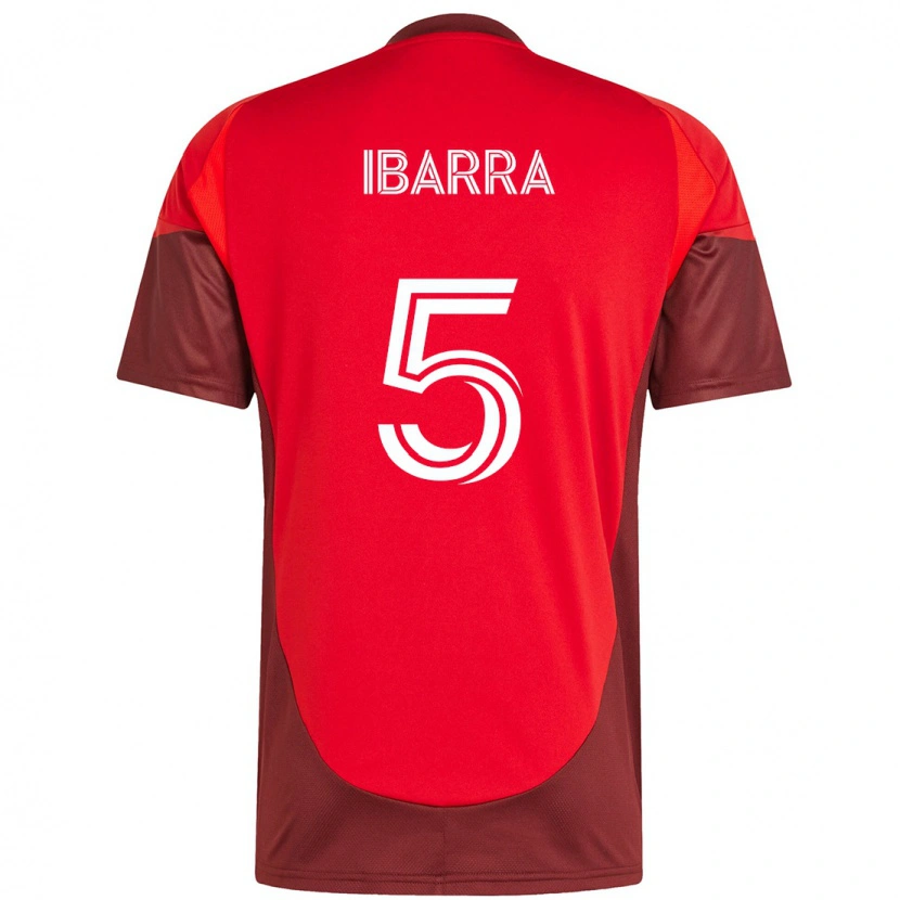 Danxen Bambino Maglia Franco Ibarra #5 Rosso Bianco Kit Gara Home 2025/26 Maglietta