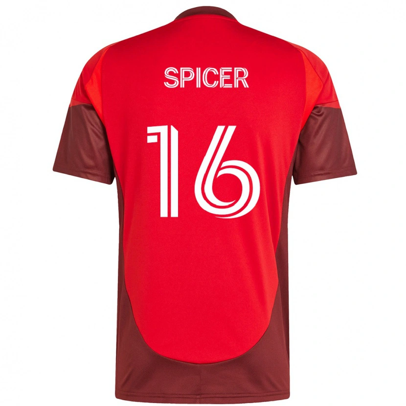 Danxen Bambino Maglia Tyrese Spicer #16 Rosso Bianco Kit Gara Home 2025/26 Maglietta