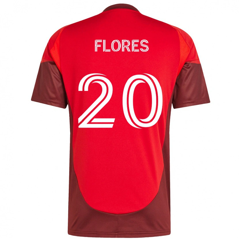 Danxen Bambino Maglia Deybi Flores #20 Rosso Bianco Kit Gara Home 2025/26 Maglietta