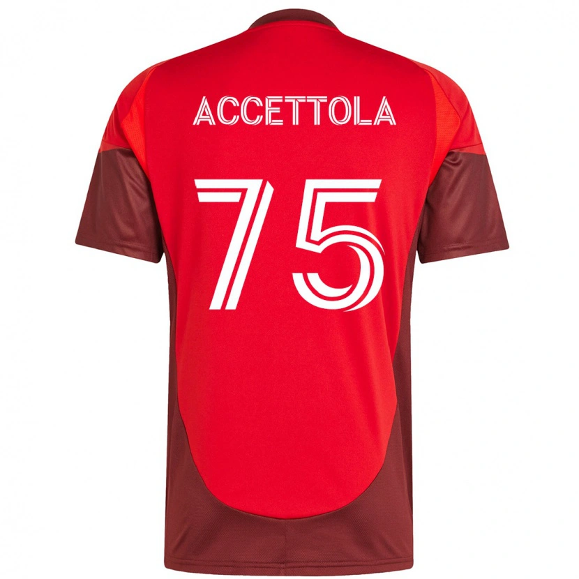 Danxen Bambino Maglia Luca Accettola #75 Rosso Bianco Kit Gara Home 2025/26 Maglietta