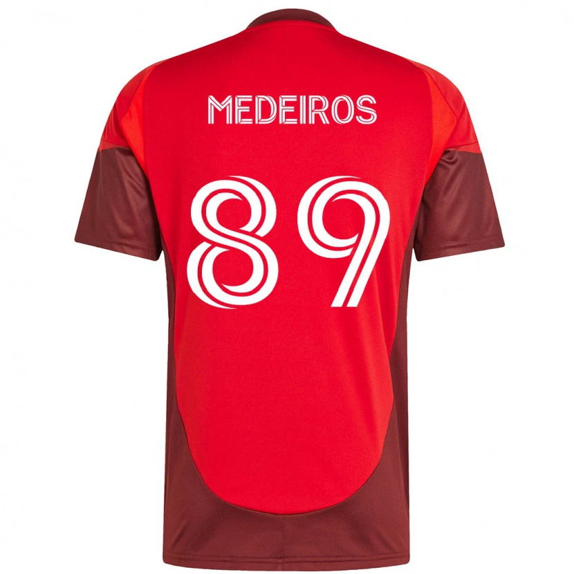 Danxen Bambino Maglia Matthew Medeiros #89 Rosso Bianco Kit Gara Home 2025/26 Maglietta