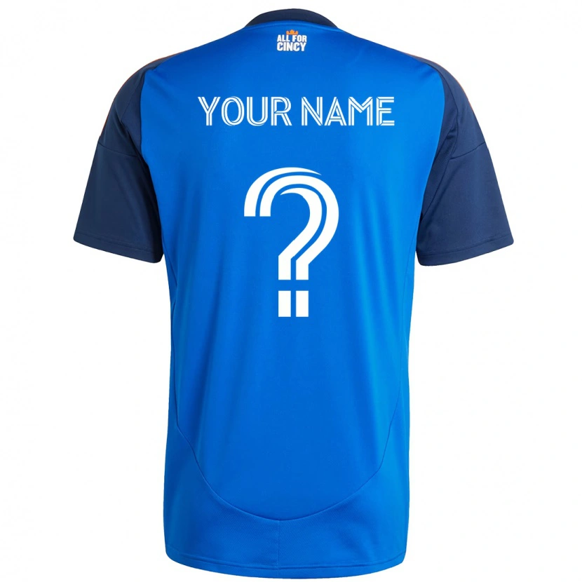 Danxen Bambino Maglia Il Tuo Nome #0 Blu Scuro Arancione Kit Gara Home 2025/26 Maglietta
