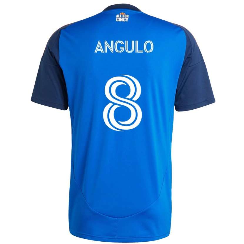 Danxen Bambino Maglia Marco Angulo #8 Blu Scuro Arancione Kit Gara Home 2025/26 Maglietta