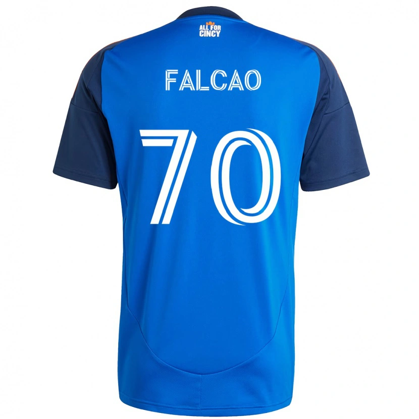Danxen Bambino Maglia Kiano Falcao #70 Blu Scuro Arancione Kit Gara Home 2025/26 Maglietta
