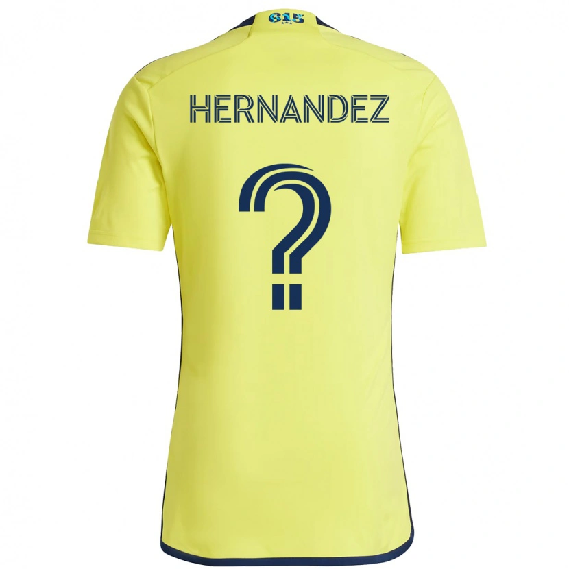 Danxen Bambino Maglia Jonathan Hernández #0 Giallo Blu Navy Kit Gara Home 2025/26 Maglietta