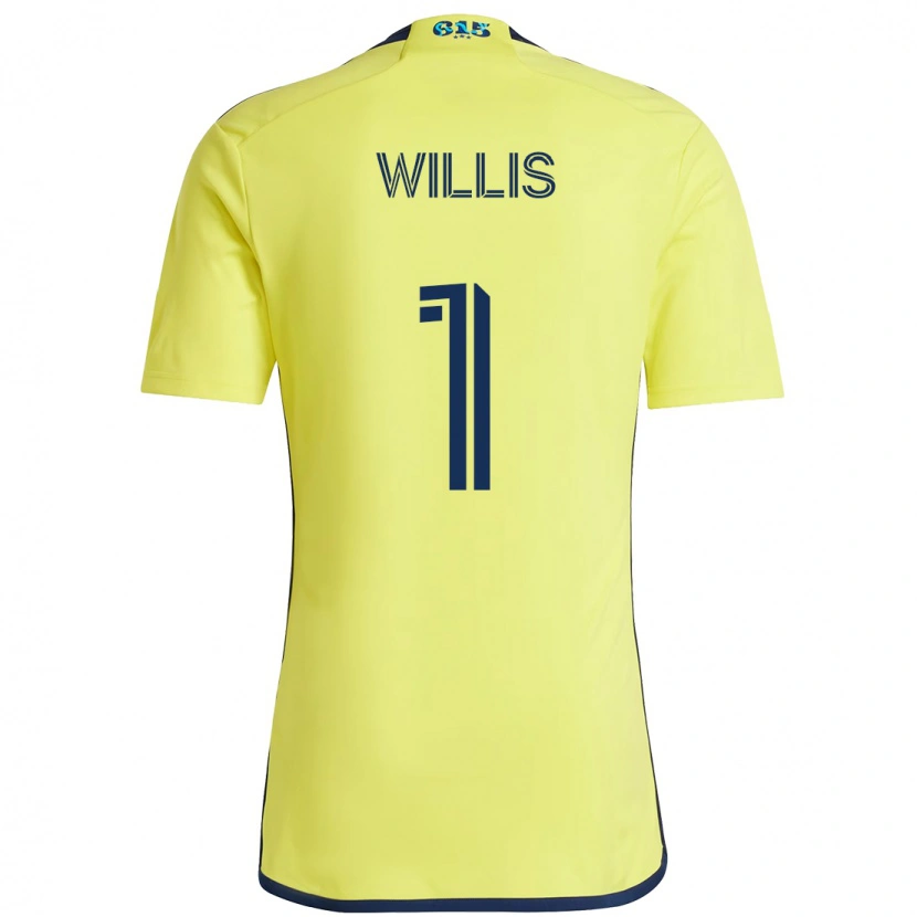 Danxen Bambino Maglia Joe Willis #1 Giallo Blu Navy Kit Gara Home 2025/26 Maglietta