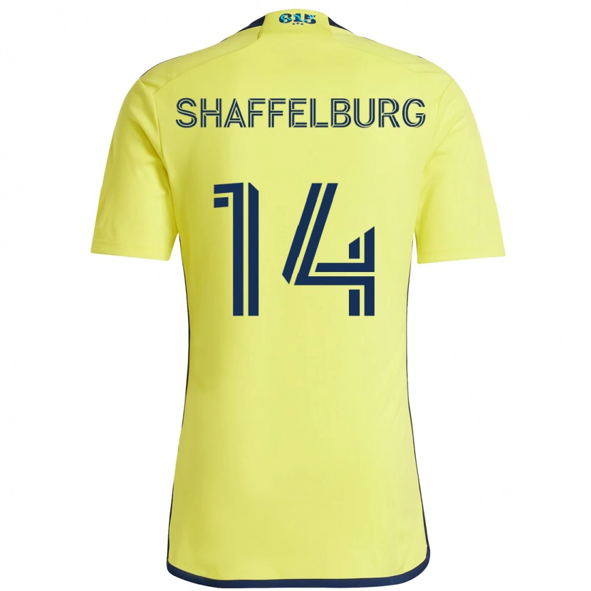 Danxen Bambino Maglia Jacob Shaffelburg #14 Giallo Blu Navy Kit Gara Home 2025/26 Maglietta