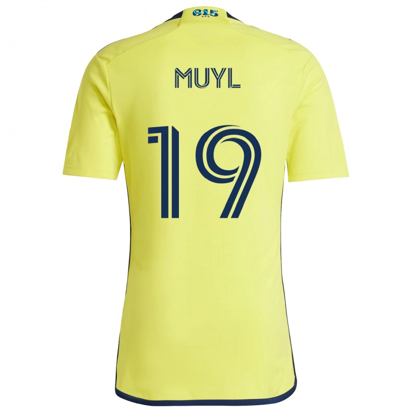 Danxen Bambino Maglia Alex Muyl #19 Giallo Blu Navy Kit Gara Home 2025/26 Maglietta