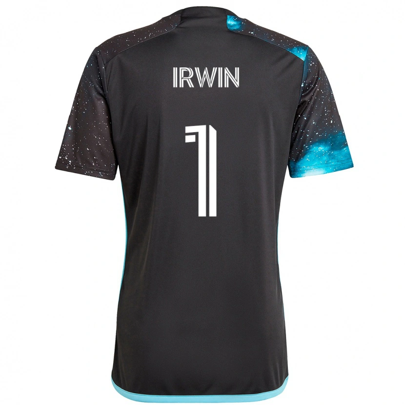 Danxen Bambino Maglia Clint Irwin #1 Nero Blu Kit Gara Home 2025/26 Maglietta