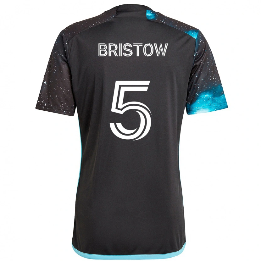 Danxen Bambino Maglia Ethan Bristow #5 Nero Blu Kit Gara Home 2025/26 Maglietta