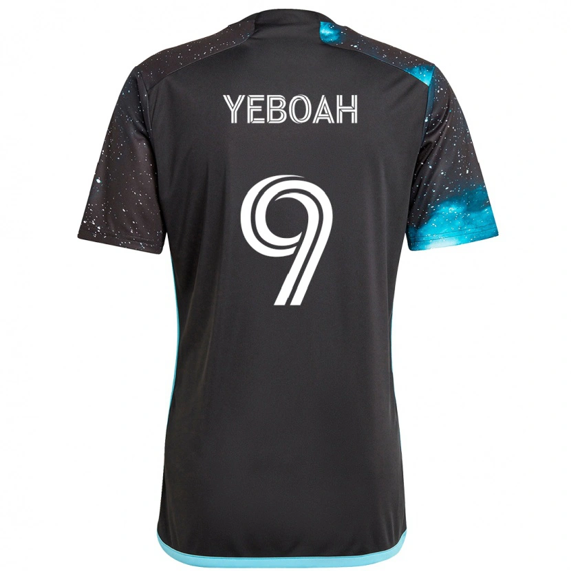 Danxen Bambino Maglia Kelvin Yeboah #9 Nero Blu Kit Gara Home 2025/26 Maglietta