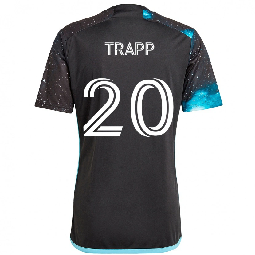 Danxen Bambino Maglia Wil Trapp #20 Nero Blu Kit Gara Home 2025/26 Maglietta