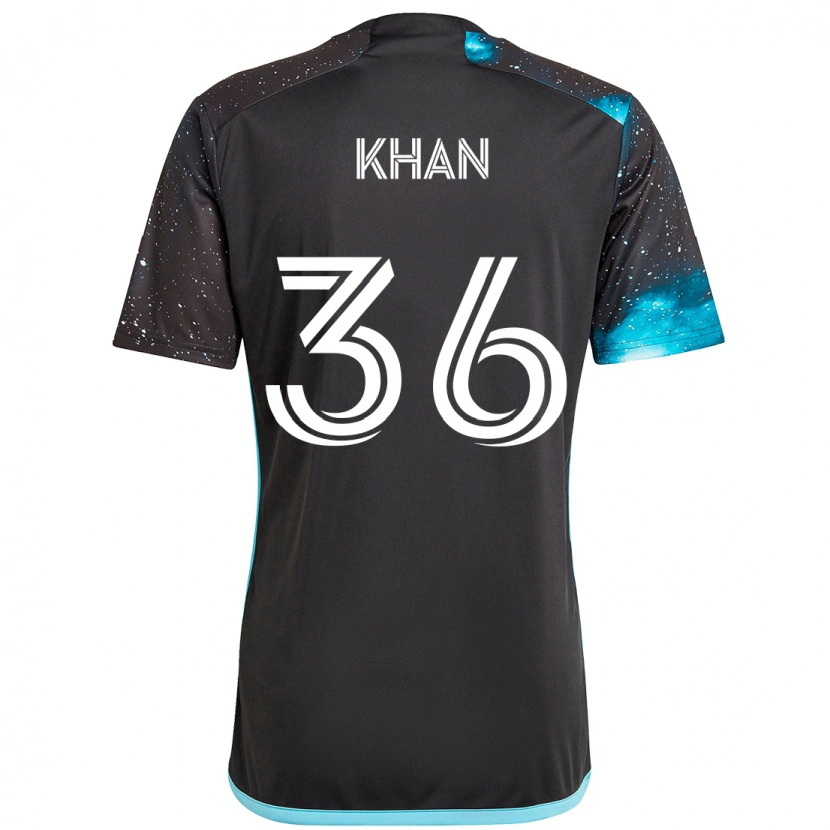 Danxen Bambino Maglia Molik Khan #36 Nero Blu Kit Gara Home 2025/26 Maglietta