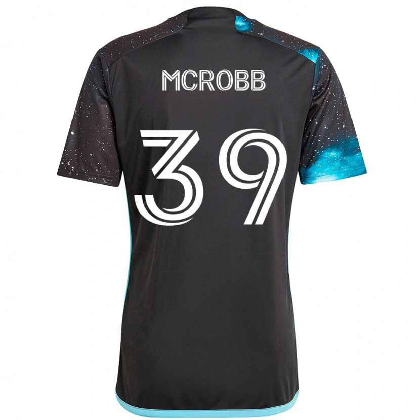 Danxen Bambino Maglia Finn Mcrobb #39 Nero Blu Kit Gara Home 2025/26 Maglietta