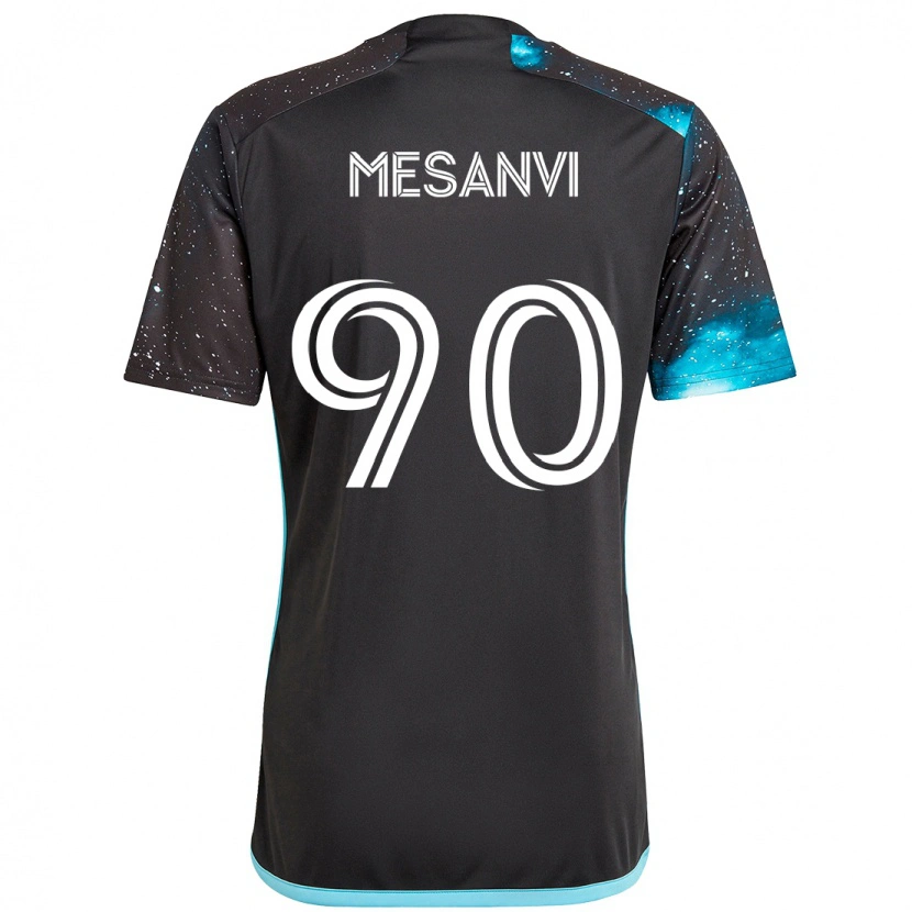 Danxen Bambino Maglia Loïc Mesanvi #90 Nero Blu Kit Gara Home 2025/26 Maglietta