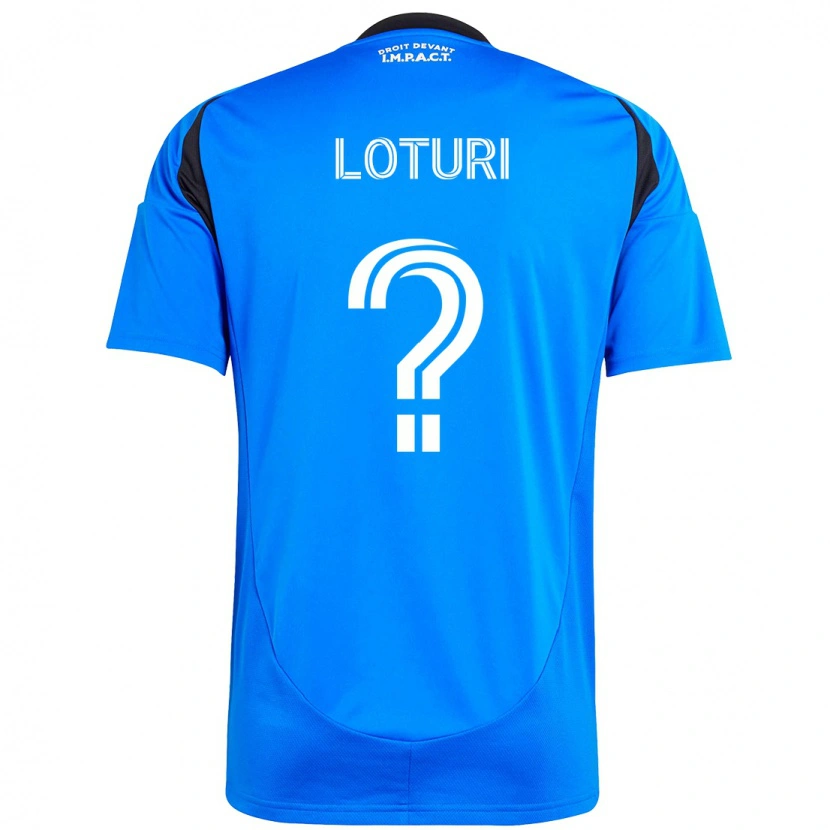 Danxen Bambino Maglia Victor Loturi #0 Blu Scuro Nero Kit Gara Home 2025/26 Maglietta