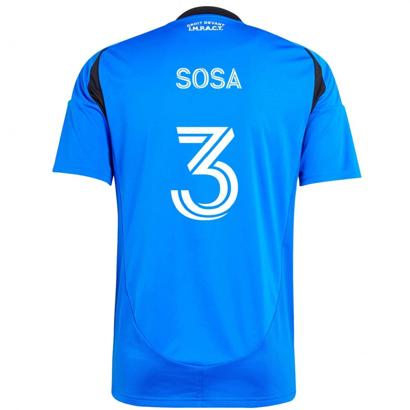 Danxen Bambino Maglia Joaquín Sosa #3 Blu Scuro Nero Kit Gara Home 2025/26 Maglietta
