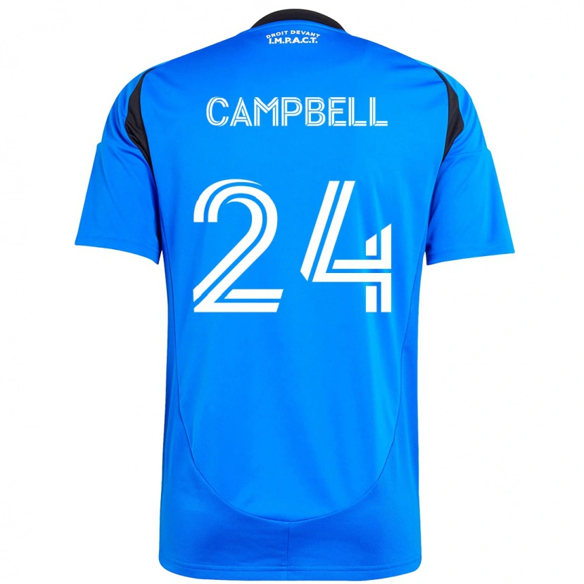 Danxen Bambino Maglia George Campbell #24 Blu Scuro Nero Kit Gara Home 2025/26 Maglietta