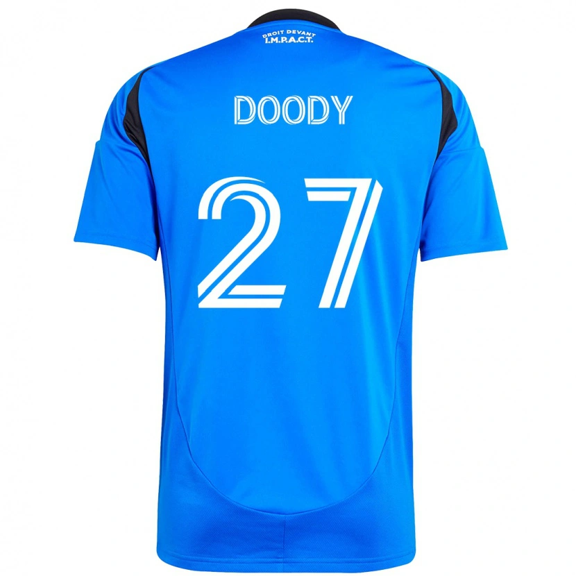 Danxen Bambino Maglia Grayson Doody #27 Blu Scuro Nero Kit Gara Home 2025/26 Maglietta