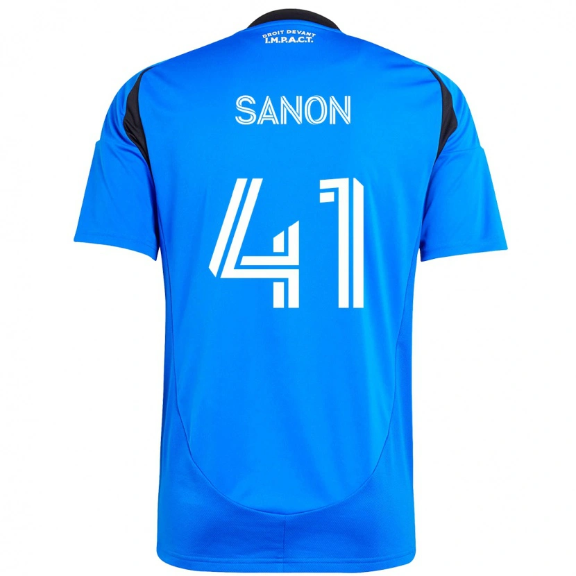 Danxen Bambino Maglia Jérémy Sanon #41 Blu Scuro Nero Kit Gara Home 2025/26 Maglietta