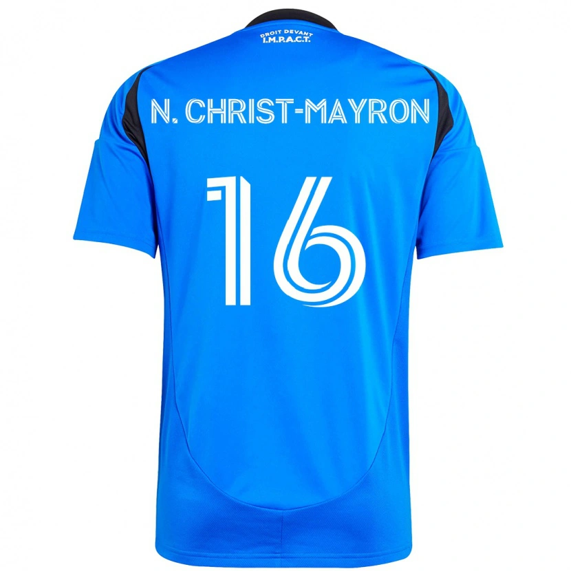 Danxen Bambino Maglia Brou Aya N'ta Christ-Mayron #16 Blu Scuro Nero Kit Gara Home 2025/26 Maglietta