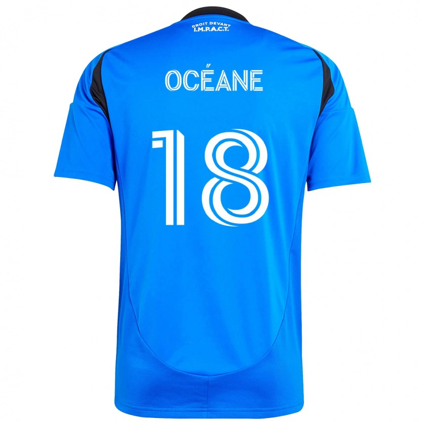 Danxen Bambino Maglia Blouin Océane #18 Blu Scuro Nero Kit Gara Home 2025/26 Maglietta