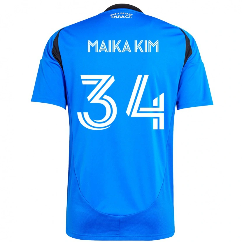 Danxen Bambino Maglia Guerrier Maika Kim #34 Blu Scuro Nero Kit Gara Home 2025/26 Maglietta
