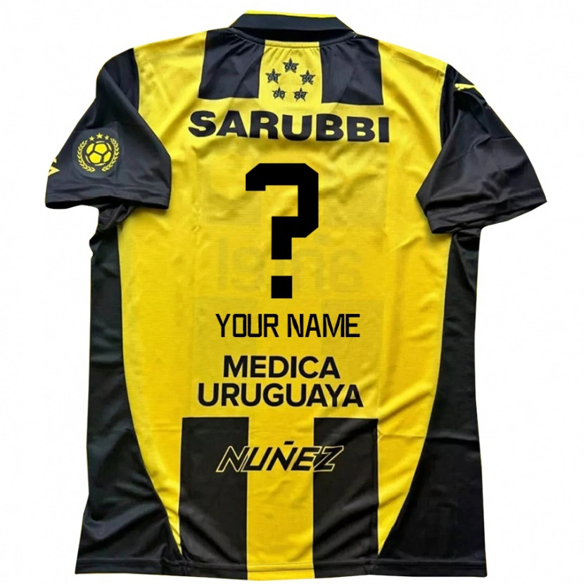 Danxen Bambino Maglia Il Tuo Nome #0 Giallo Nero Kit Gara Home 2025/26 Maglietta