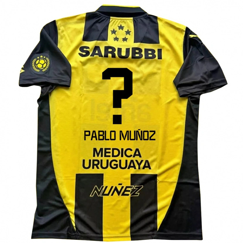 Danxen Bambino Maglia Juan Pablo Muñoz #0 Giallo Nero Kit Gara Home 2025/26 Maglietta