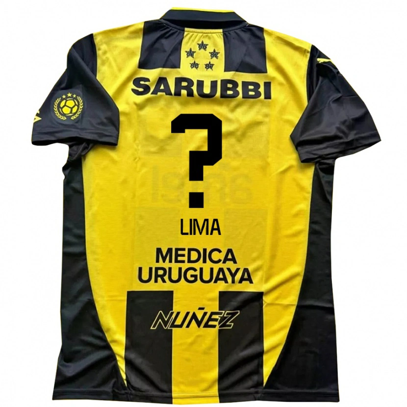 Danxen Bambino Maglia Jhonatan Lima #0 Giallo Nero Kit Gara Home 2025/26 Maglietta