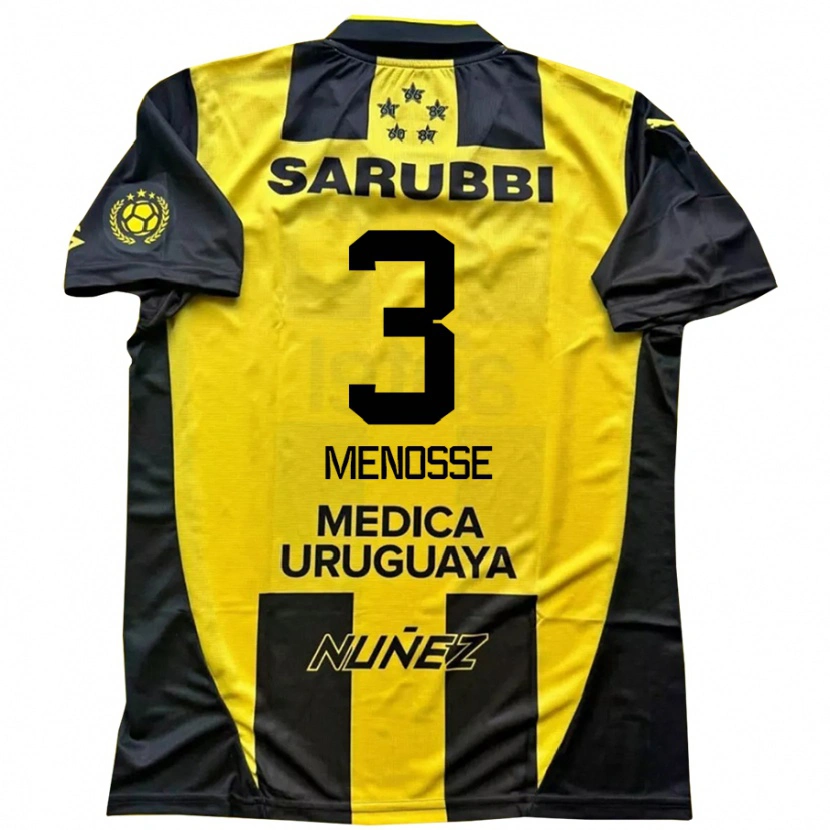 Danxen Bambino Maglia Hernán Menosse #3 Giallo Nero Kit Gara Home 2025/26 Maglietta