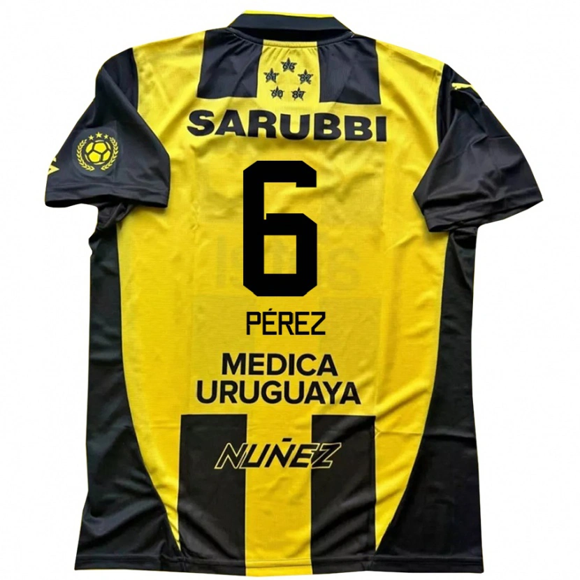 Danxen Bambino Maglia Rodrigo Pérez #6 Giallo Nero Kit Gara Home 2025/26 Maglietta