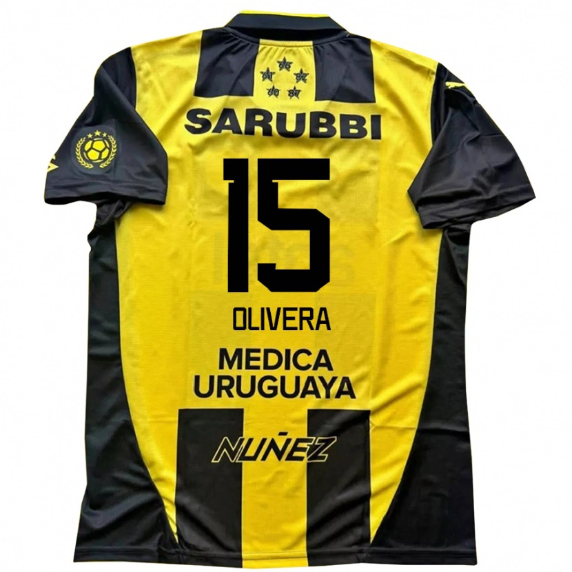 Danxen Bambino Maglia Maximiliano Olivera #15 Giallo Nero Kit Gara Home 2025/26 Maglietta