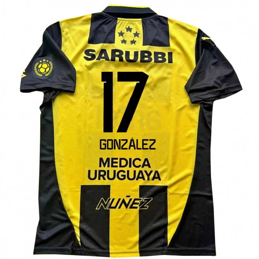 Danxen Bambino Maglia Luciano González #17 Giallo Nero Kit Gara Home 2025/26 Maglietta