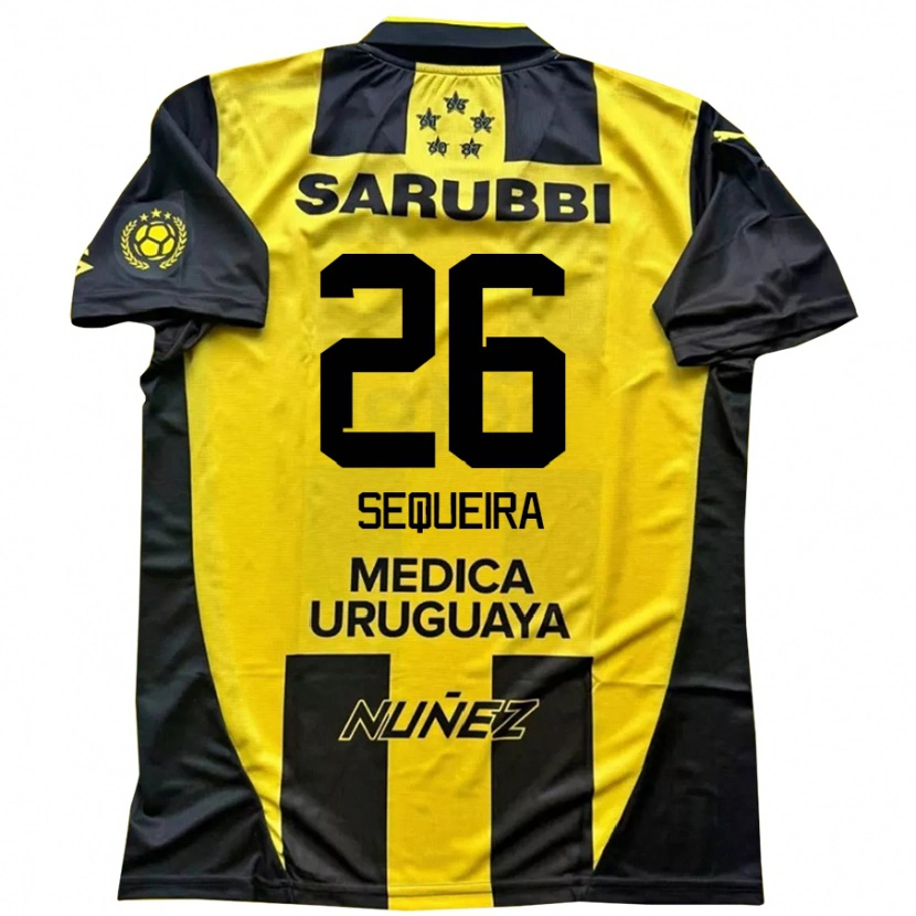Danxen Bambino Maglia Leonardo Sequeira #26 Giallo Nero Kit Gara Home 2025/26 Maglietta