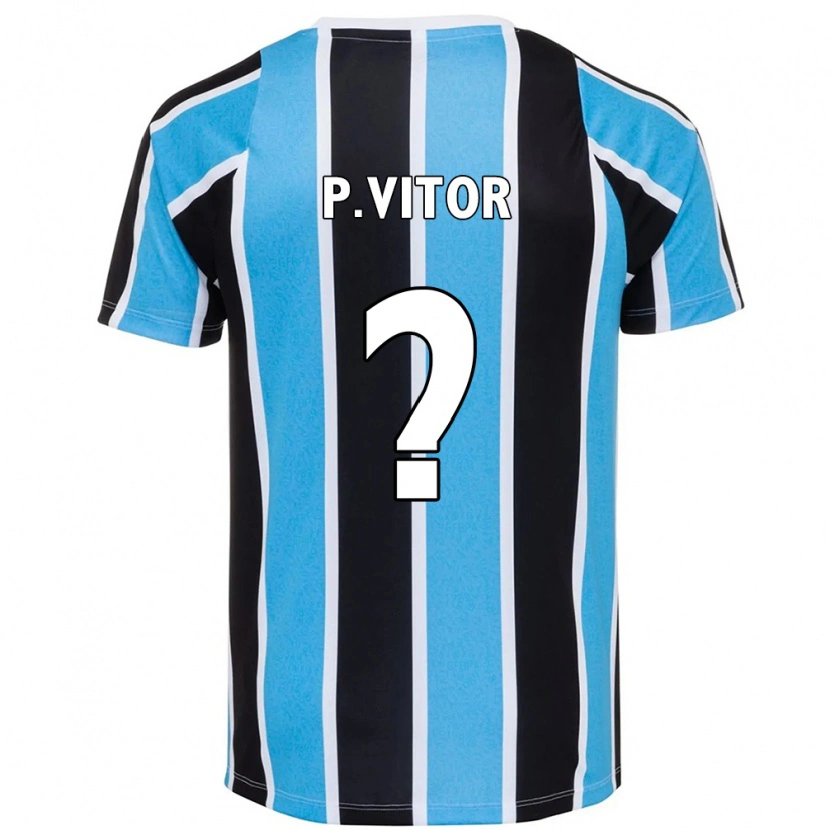 Danxen Bambino Maglia Pedro Vitor #0 Blu Nero Bianco Kit Gara Home 2025/26 Maglietta