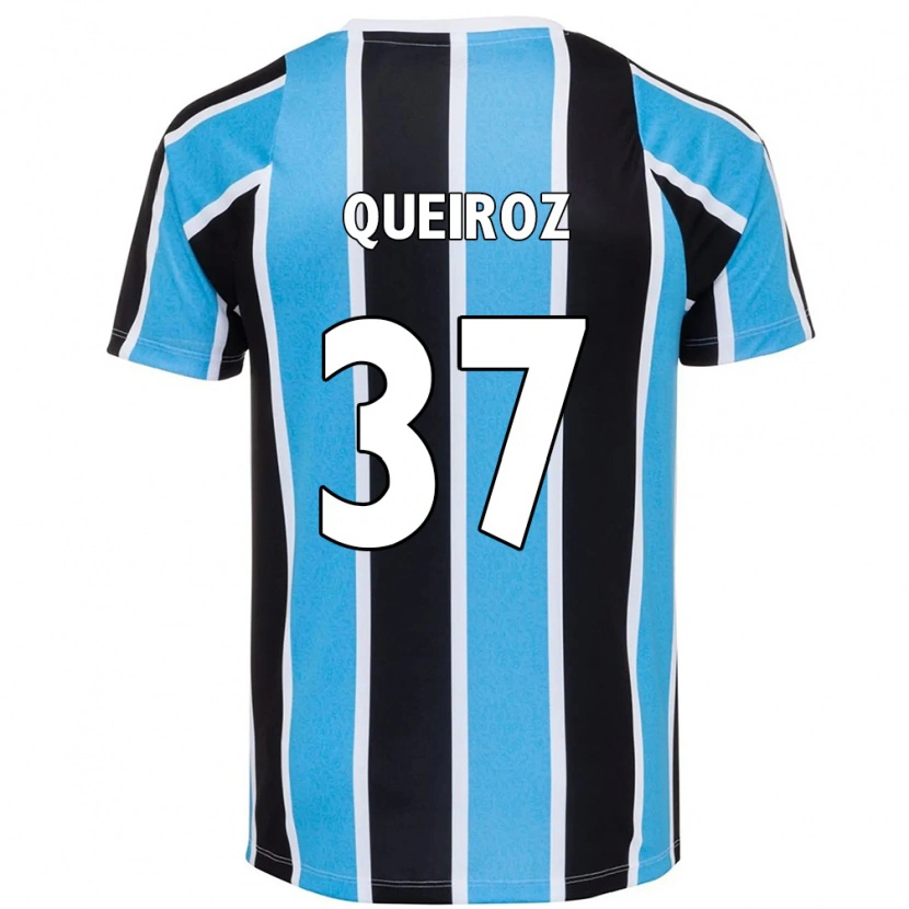 Danxen Bambino Maglia Du Queiroz #37 Blu Nero Bianco Kit Gara Home 2025/26 Maglietta