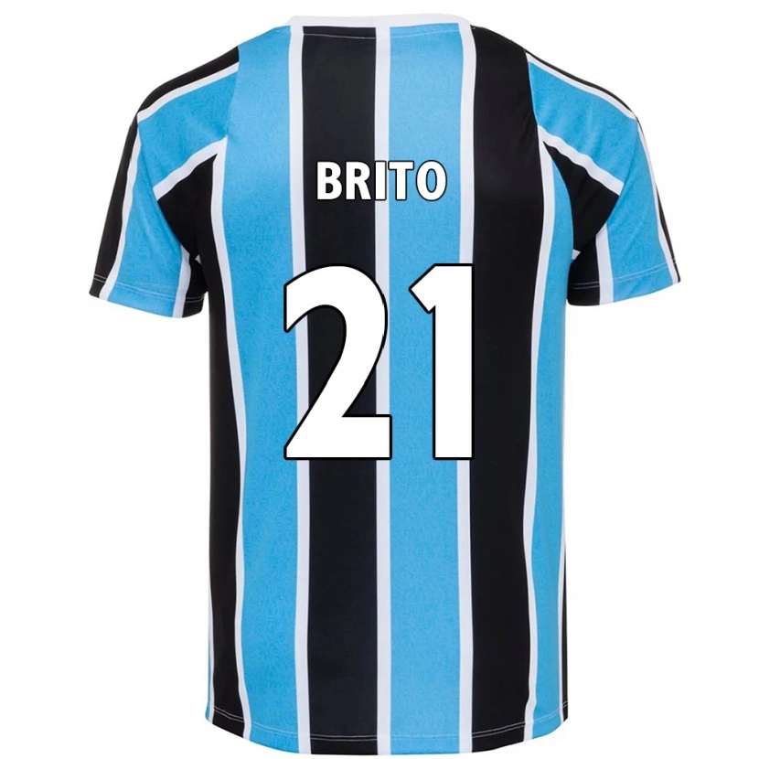 Danxen Bambino Maglia Brito #21 Blu Nero Bianco Kit Gara Home 2025/26 Maglietta