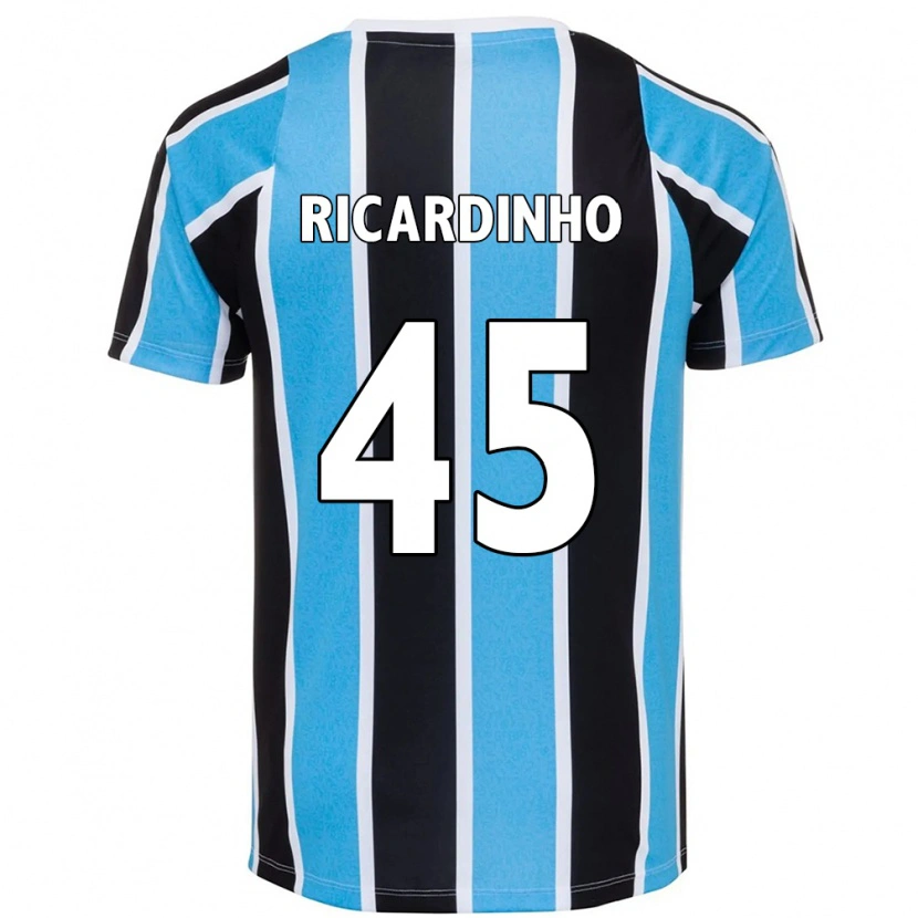Danxen Bambino Maglia Ricardinho #45 Blu Nero Bianco Kit Gara Home 2025/26 Maglietta