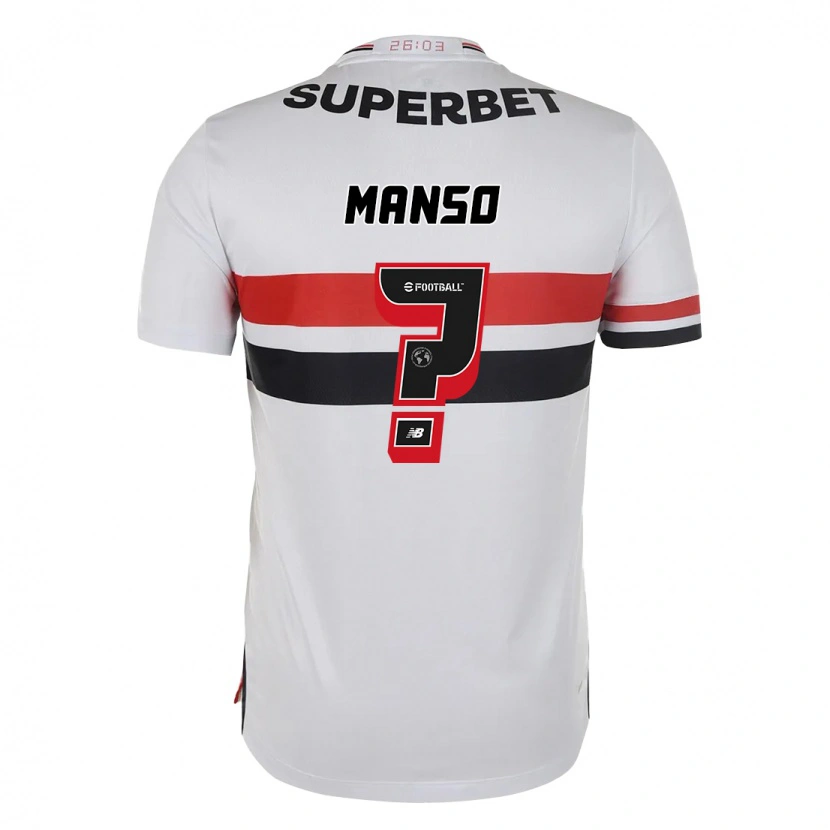 Danxen Bambino Maglia Mateus Manso #0 Rosso Nero Bianco Kit Gara Home 2025/26 Maglietta