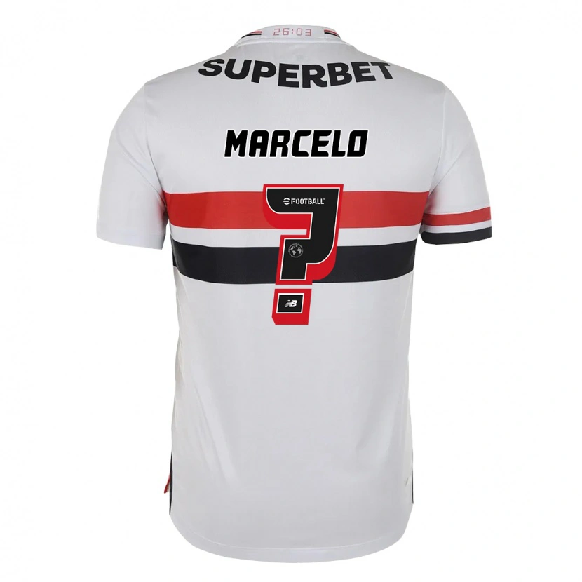 Danxen Bambino Maglia Marcelo #0 Rosso Nero Bianco Kit Gara Home 2025/26 Maglietta