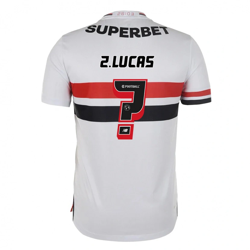 Danxen Bambino Maglia Zé Lucas #0 Rosso Nero Bianco Kit Gara Home 2025/26 Maglietta
