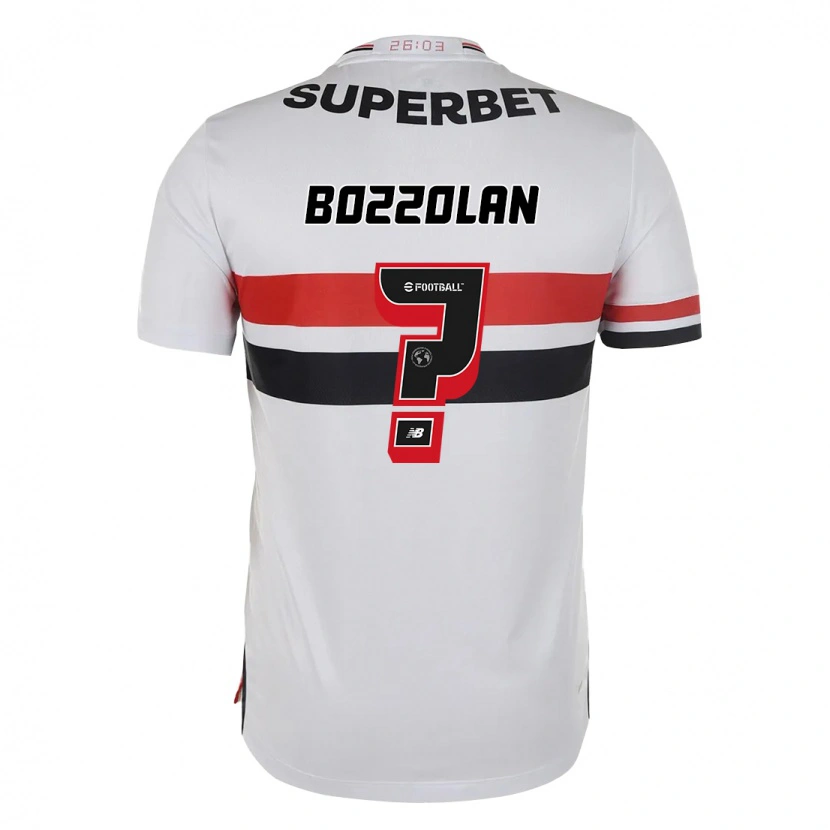 Danxen Bambino Maglia Gabriel Bozzolan #0 Rosso Nero Bianco Kit Gara Home 2025/26 Maglietta