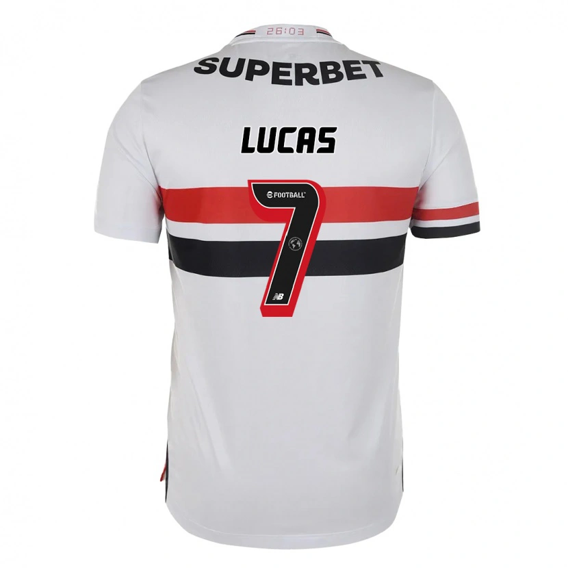 Danxen Bambino Maglia Lucas Moura #7 Rosso Nero Bianco Kit Gara Home 2025/26 Maglietta