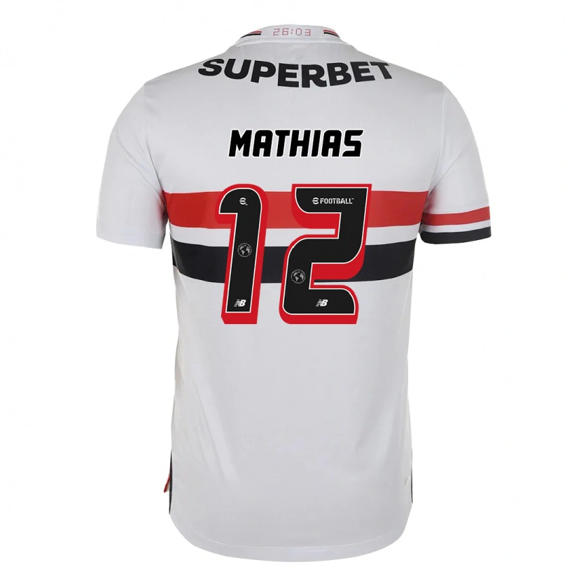 Danxen Bambino Maglia Leandro Mathias #12 Rosso Nero Bianco Kit Gara Home 2025/26 Maglietta
