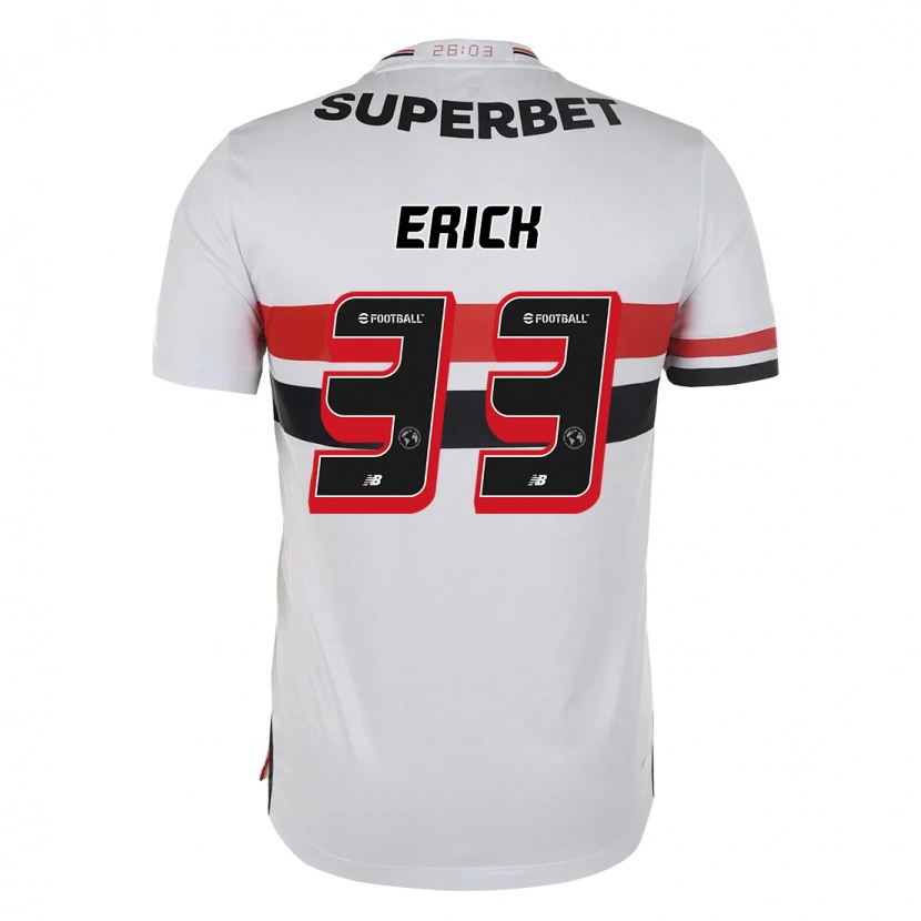 Danxen Bambino Maglia Erick #33 Rosso Nero Bianco Kit Gara Home 2025/26 Maglietta