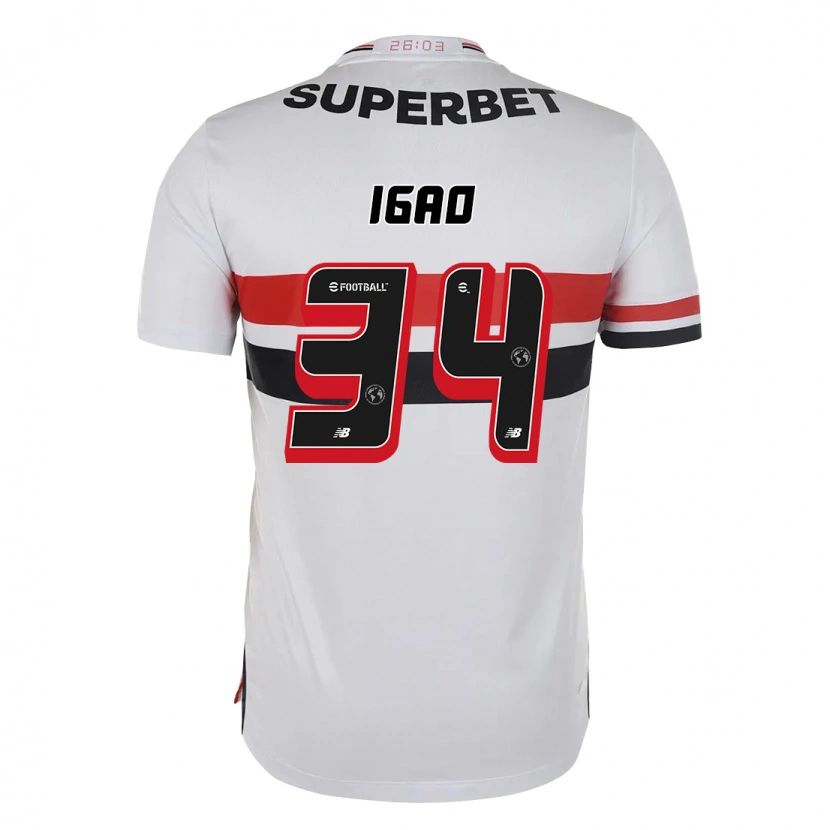 Danxen Bambino Maglia Igão #34 Rosso Nero Bianco Kit Gara Home 2025/26 Maglietta
