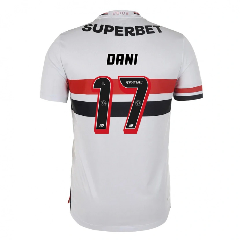 Danxen Bambino Maglia Dani #17 Rosso Nero Bianco Kit Gara Home 2025/26 Maglietta
